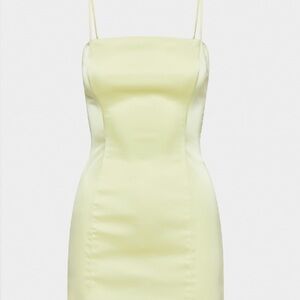Aritzia Strapless Light Yellow Dress